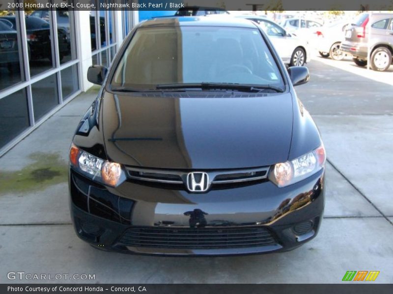 Nighthawk Black Pearl / Black 2008 Honda Civic EX-L Coupe