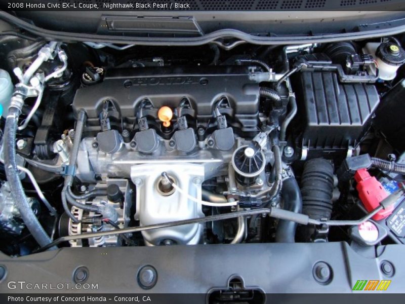 Nighthawk Black Pearl / Black 2008 Honda Civic EX-L Coupe