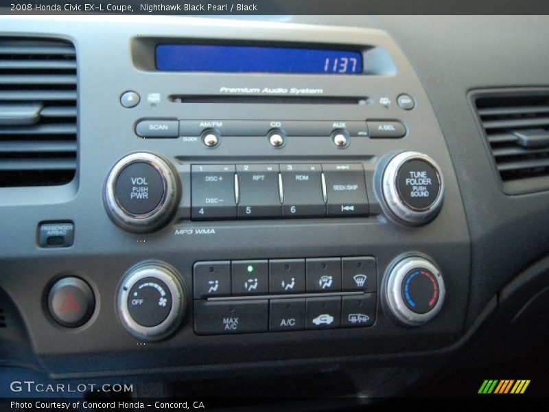 Nighthawk Black Pearl / Black 2008 Honda Civic EX-L Coupe