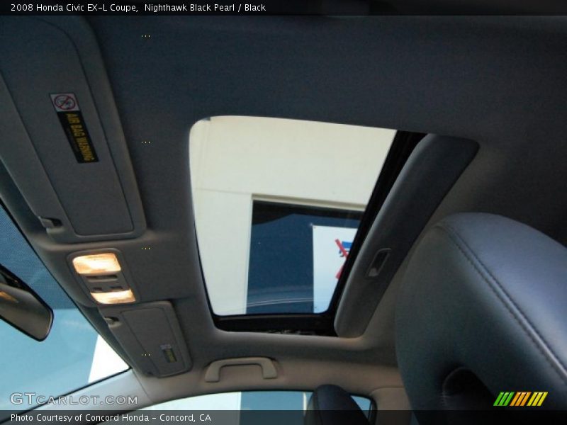 Nighthawk Black Pearl / Black 2008 Honda Civic EX-L Coupe