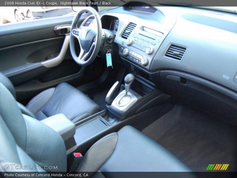 Nighthawk Black Pearl / Black 2008 Honda Civic EX-L Coupe