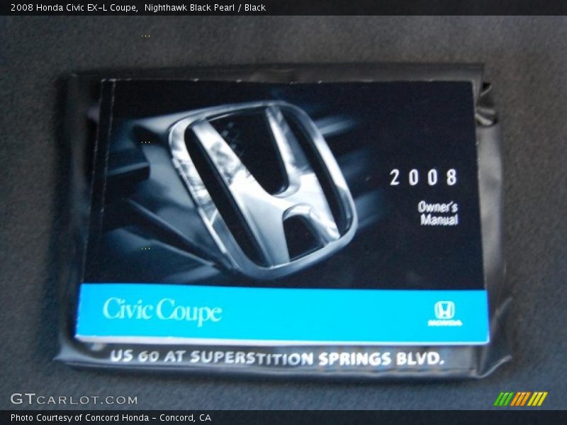 Nighthawk Black Pearl / Black 2008 Honda Civic EX-L Coupe