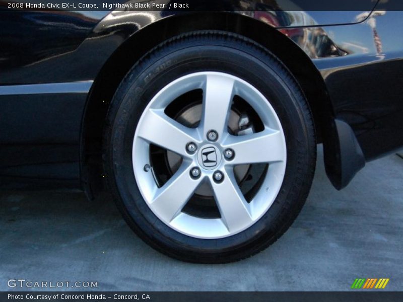 Nighthawk Black Pearl / Black 2008 Honda Civic EX-L Coupe