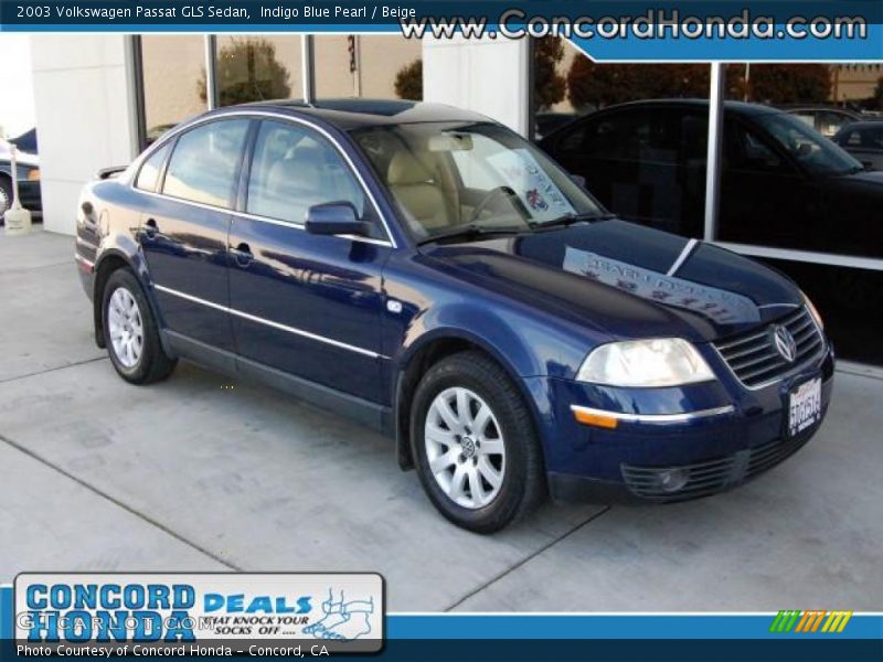 Indigo Blue Pearl / Beige 2003 Volkswagen Passat GLS Sedan