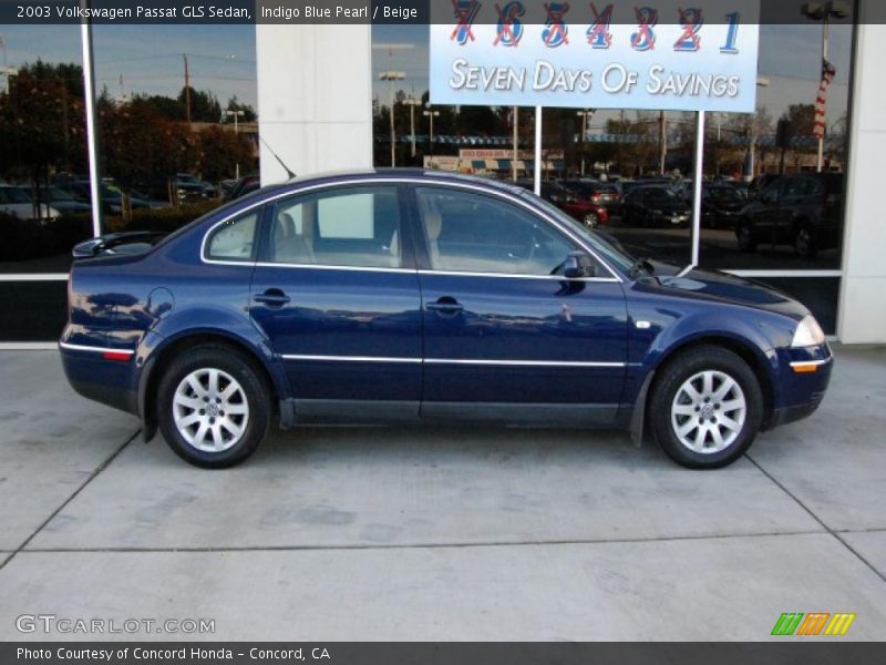 Indigo Blue Pearl / Beige 2003 Volkswagen Passat GLS Sedan