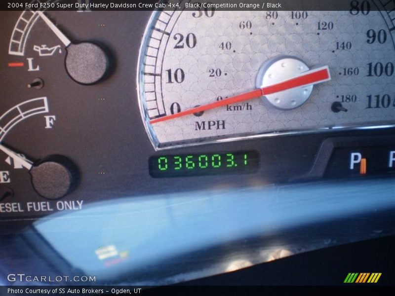 Black/Competition Orange / Black 2004 Ford F250 Super Duty Harley Davidson Crew Cab 4x4