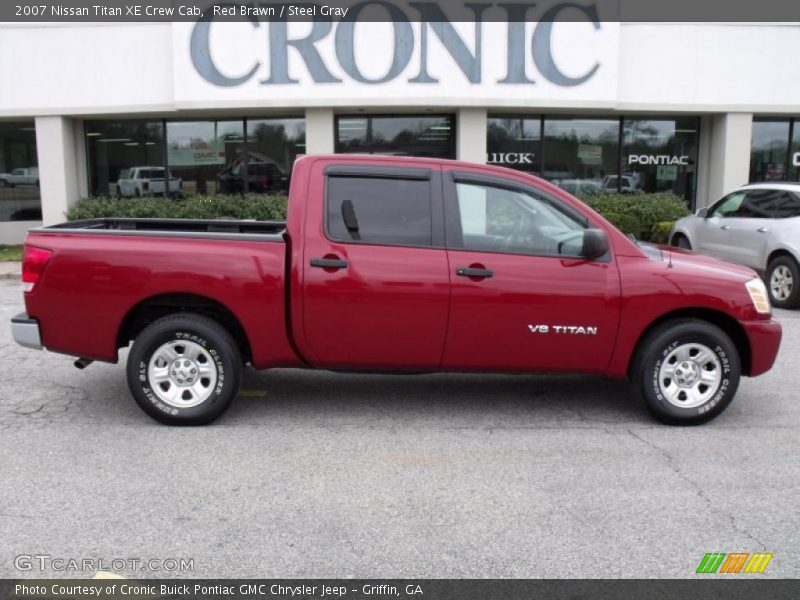Red Brawn / Steel Gray 2007 Nissan Titan XE Crew Cab