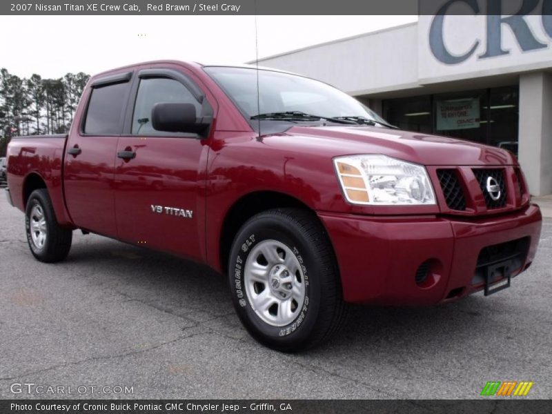 Red Brawn / Steel Gray 2007 Nissan Titan XE Crew Cab