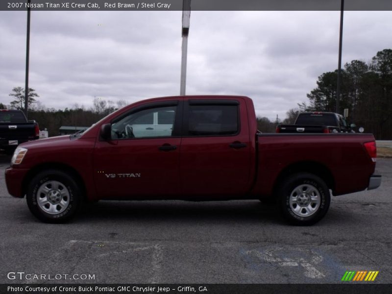 Red Brawn / Steel Gray 2007 Nissan Titan XE Crew Cab