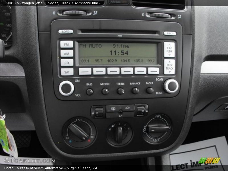 Black / Anthracite Black 2008 Volkswagen Jetta SE Sedan
