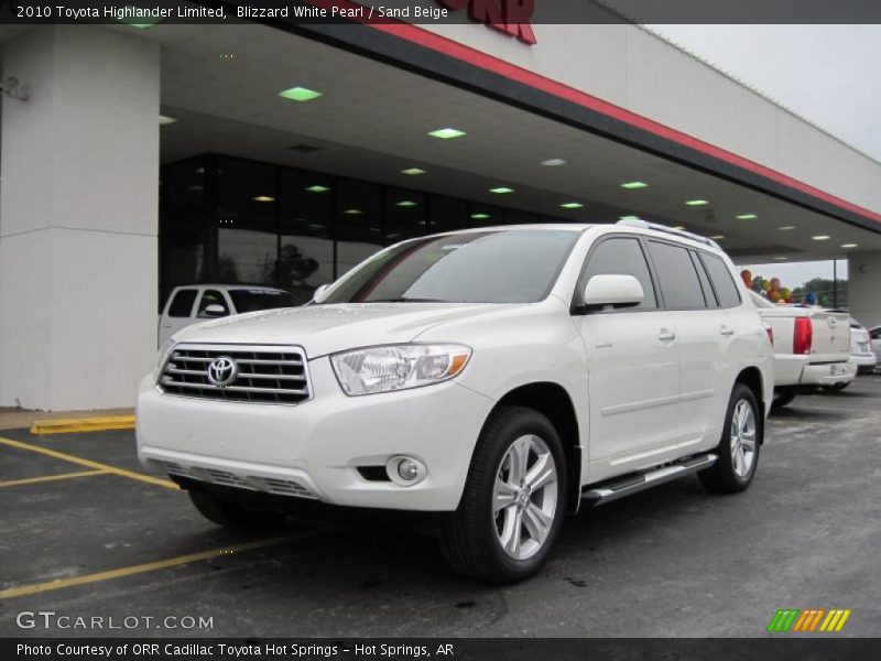 Blizzard White Pearl / Sand Beige 2010 Toyota Highlander Limited