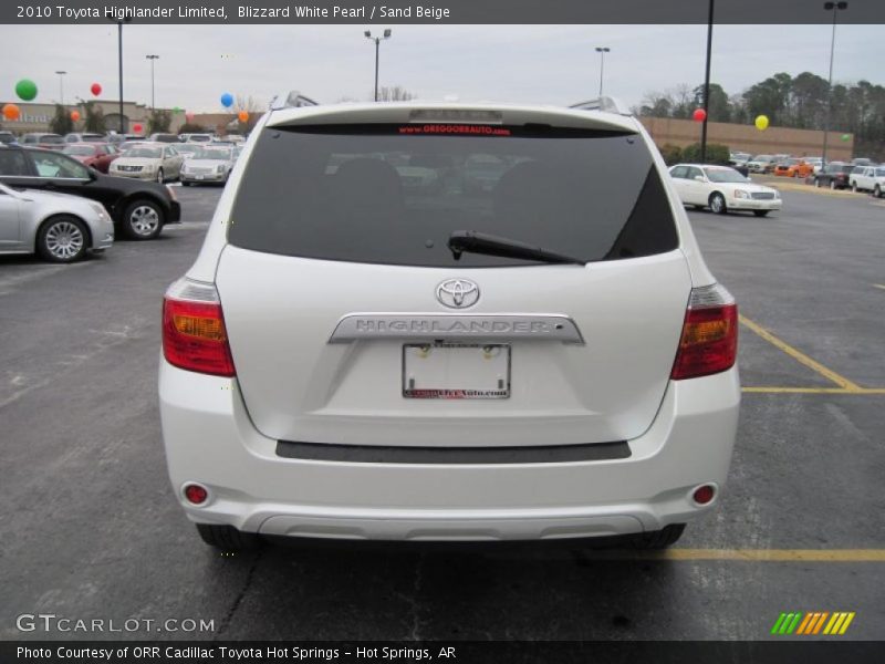 Blizzard White Pearl / Sand Beige 2010 Toyota Highlander Limited