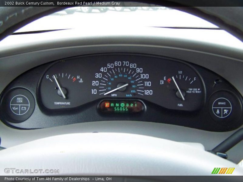 Bordeaux Red Pearl / Medium Gray 2002 Buick Century Custom