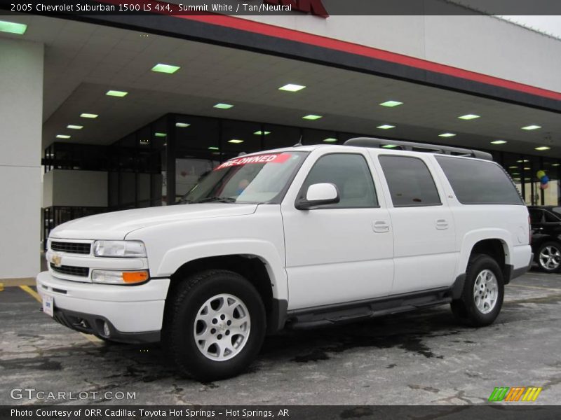 Summit White / Tan/Neutral 2005 Chevrolet Suburban 1500 LS 4x4