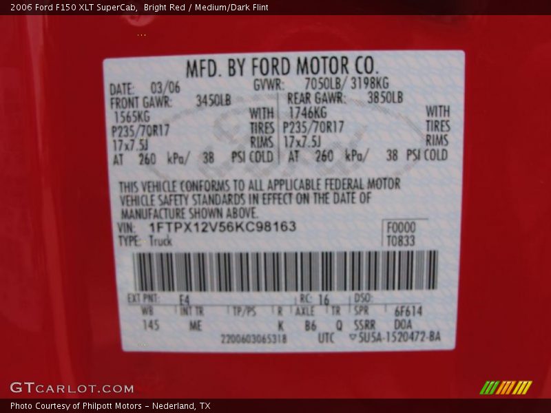 Bright Red / Medium/Dark Flint 2006 Ford F150 XLT SuperCab