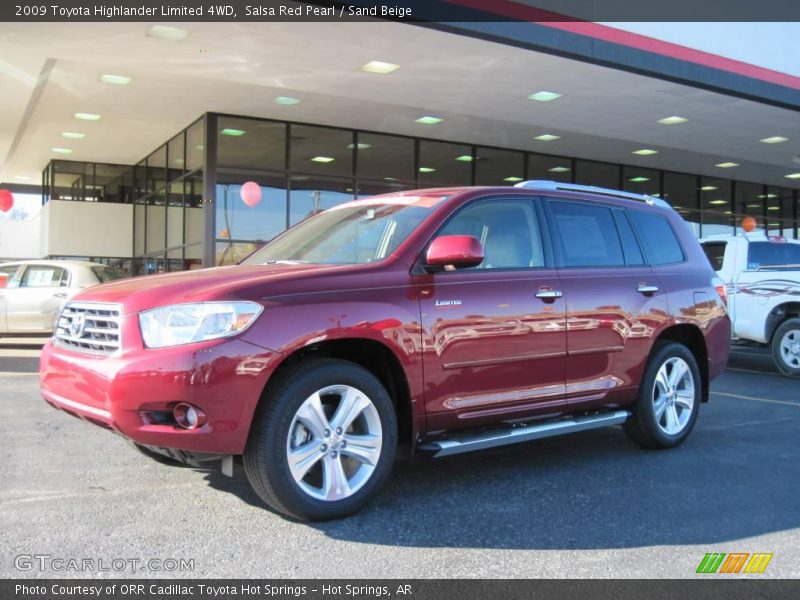 Salsa Red Pearl / Sand Beige 2009 Toyota Highlander Limited 4WD