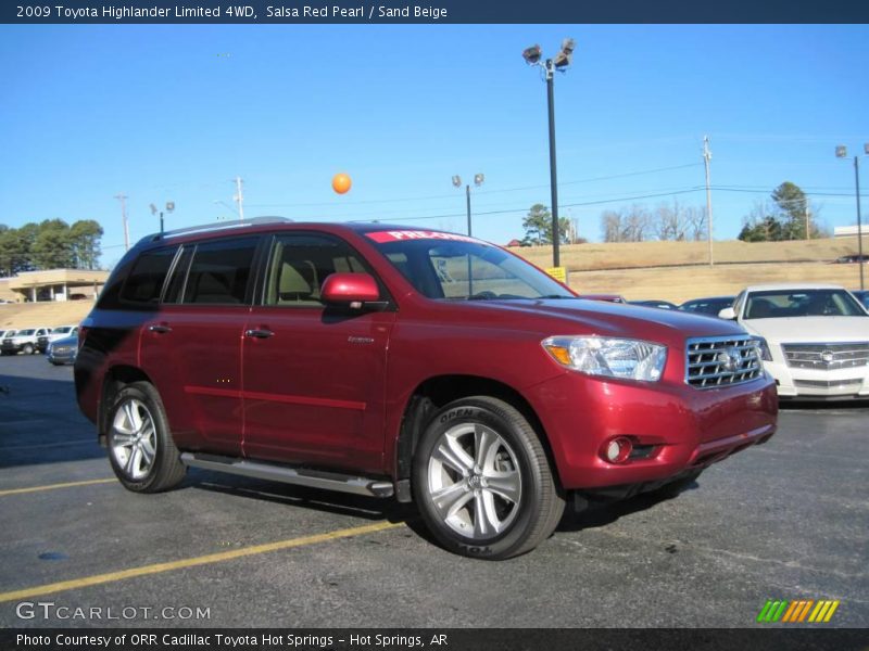 Salsa Red Pearl / Sand Beige 2009 Toyota Highlander Limited 4WD