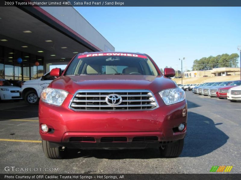 Salsa Red Pearl / Sand Beige 2009 Toyota Highlander Limited 4WD