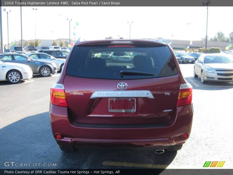 Salsa Red Pearl / Sand Beige 2009 Toyota Highlander Limited 4WD