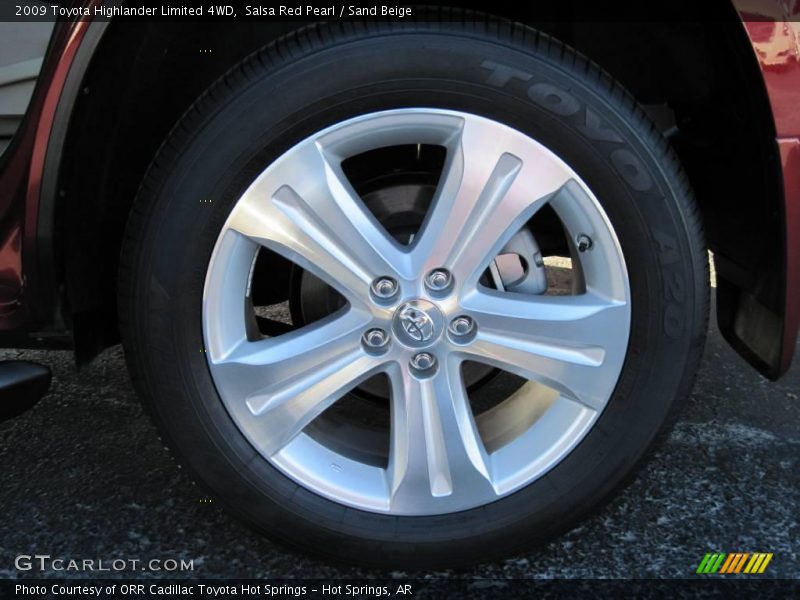 Salsa Red Pearl / Sand Beige 2009 Toyota Highlander Limited 4WD