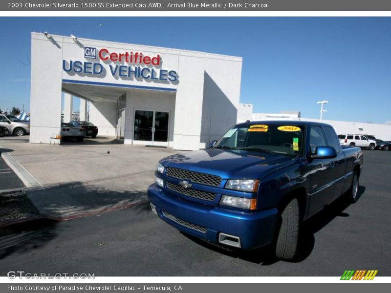 Arrival Blue Metallic / Dark Charcoal 2003 Chevrolet Silverado 1500 SS Extended Cab AWD