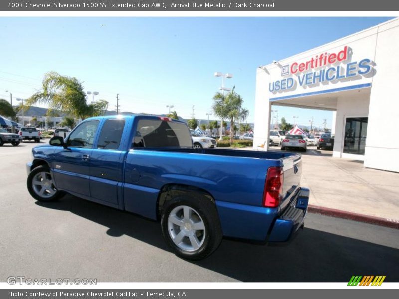 Arrival Blue Metallic / Dark Charcoal 2003 Chevrolet Silverado 1500 SS Extended Cab AWD