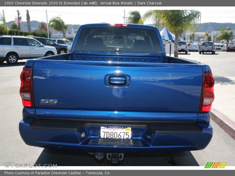 Arrival Blue Metallic / Dark Charcoal 2003 Chevrolet Silverado 1500 SS Extended Cab AWD