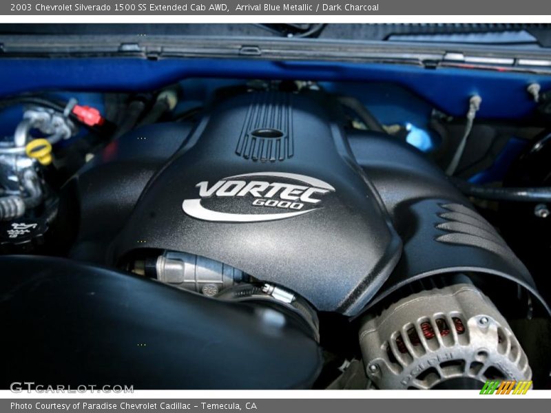 Arrival Blue Metallic / Dark Charcoal 2003 Chevrolet Silverado 1500 SS Extended Cab AWD
