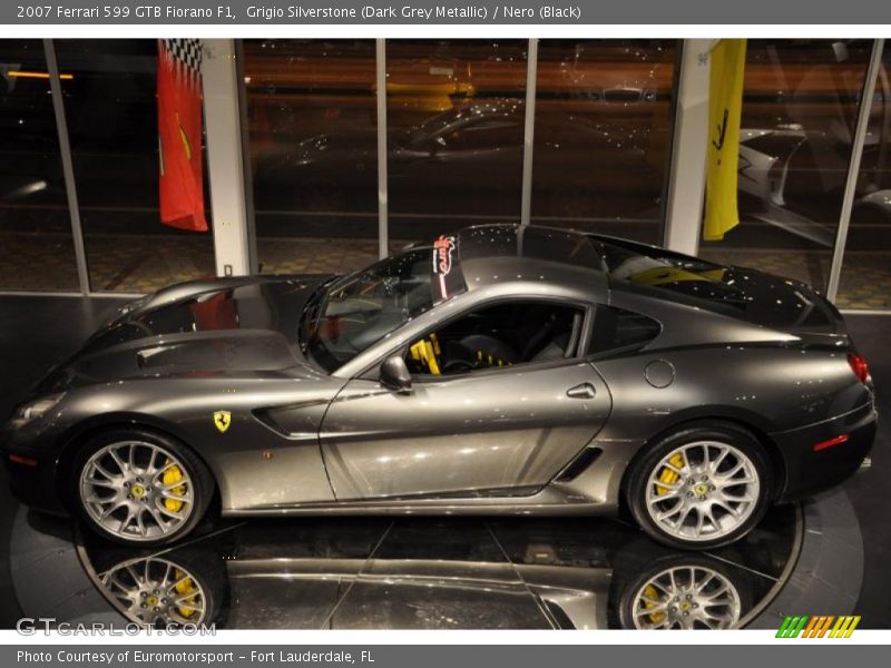 Grigio Silverstone (Dark Grey Metallic) / Nero (Black) 2007 Ferrari 599 GTB Fiorano F1