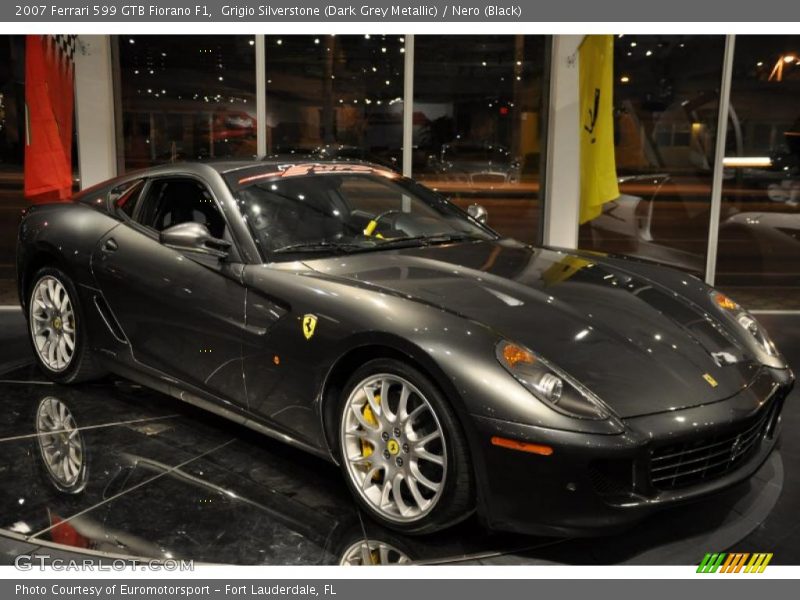 Grigio Silverstone (Dark Grey Metallic) / Nero (Black) 2007 Ferrari 599 GTB Fiorano F1