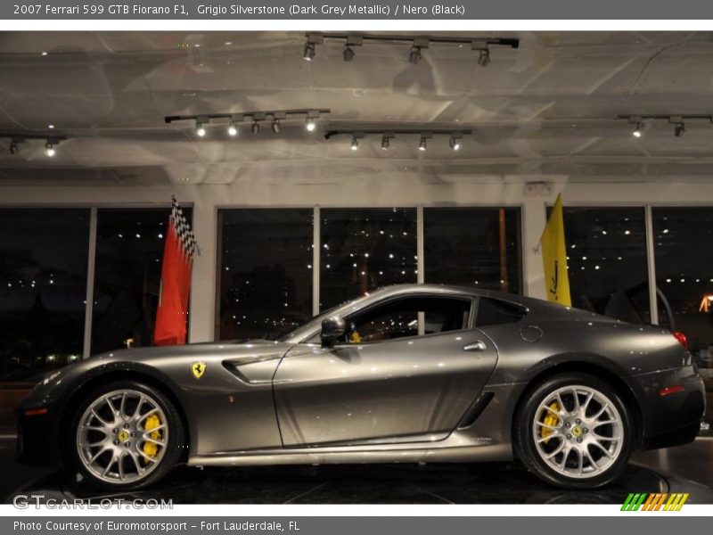 Grigio Silverstone (Dark Grey Metallic) / Nero (Black) 2007 Ferrari 599 GTB Fiorano F1