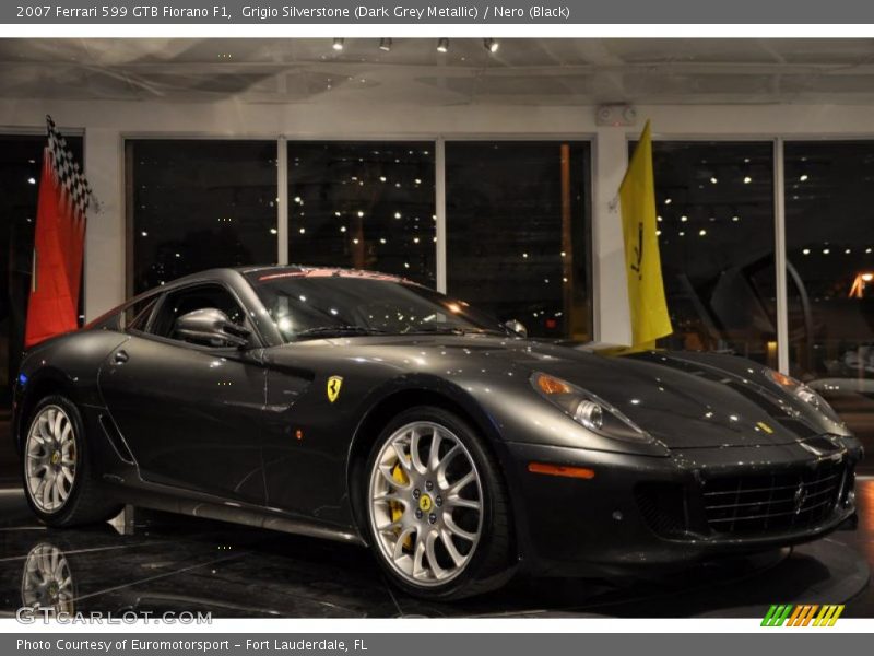 Grigio Silverstone (Dark Grey Metallic) / Nero (Black) 2007 Ferrari 599 GTB Fiorano F1