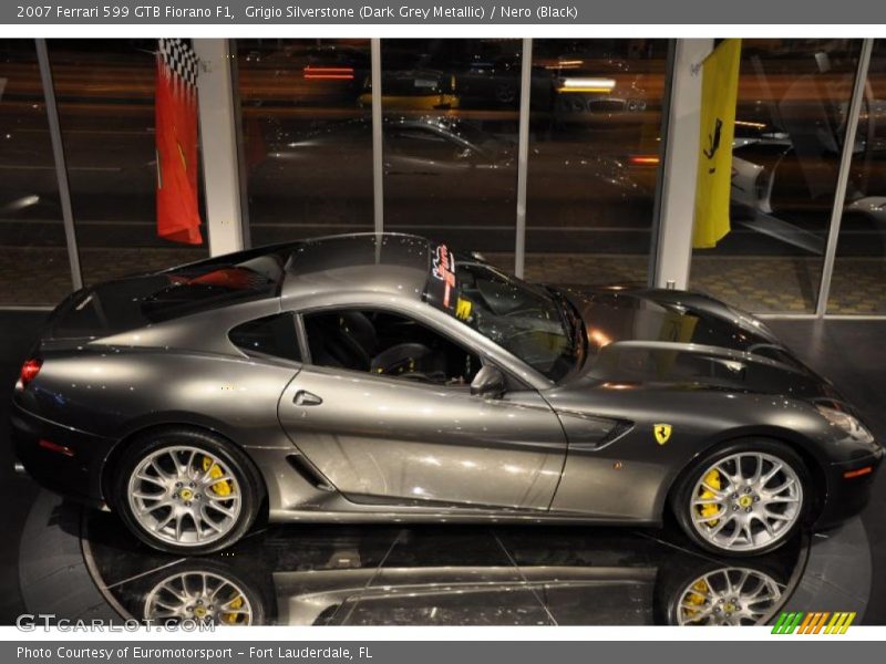 Grigio Silverstone (Dark Grey Metallic) / Nero (Black) 2007 Ferrari 599 GTB Fiorano F1