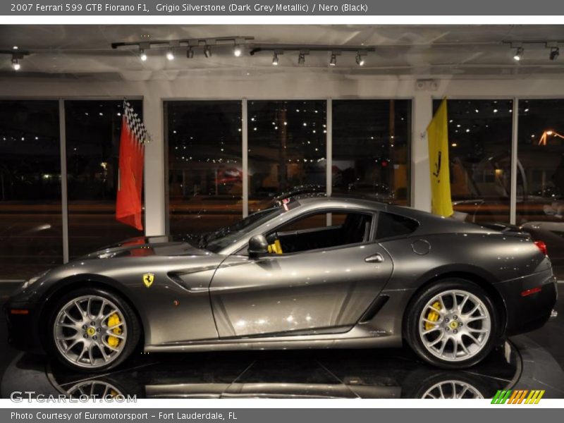 Grigio Silverstone (Dark Grey Metallic) / Nero (Black) 2007 Ferrari 599 GTB Fiorano F1
