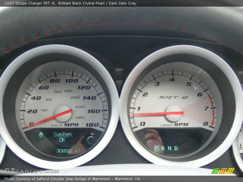 Brilliant Black Crystal Pearl / Dark Slate Gray 2007 Dodge Charger SRT-8