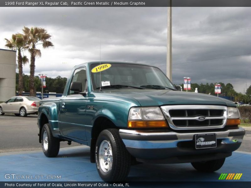 Pacific Green Metallic / Medium Graphite 1998 Ford Ranger XL Regular Cab