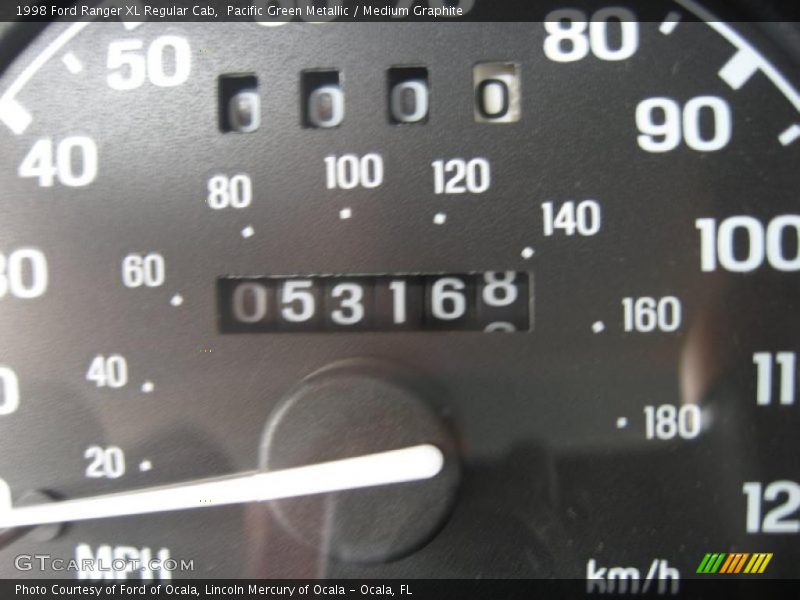 Pacific Green Metallic / Medium Graphite 1998 Ford Ranger XL Regular Cab