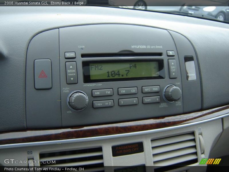Ebony Black / Beige 2008 Hyundai Sonata GLS