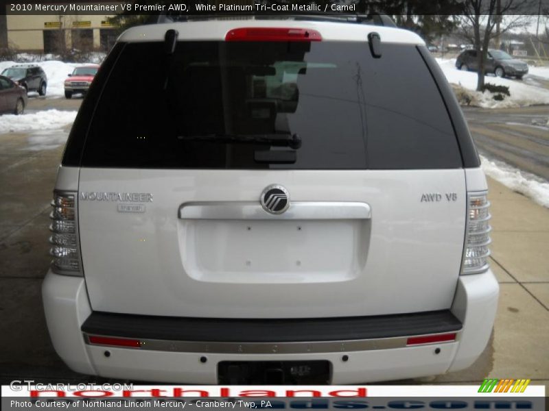 White Platinum Tri-Coat Metallic / Camel 2010 Mercury Mountaineer V8 Premier AWD