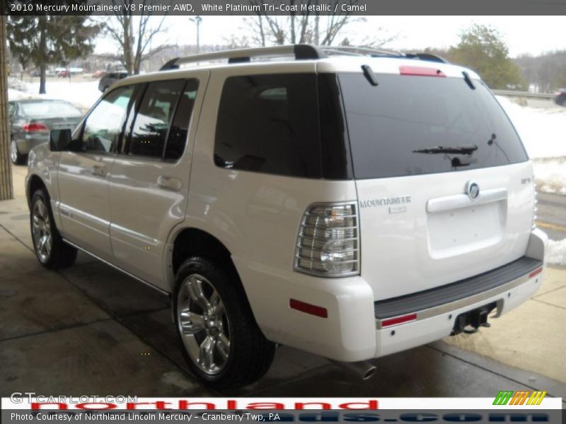 White Platinum Tri-Coat Metallic / Camel 2010 Mercury Mountaineer V8 Premier AWD