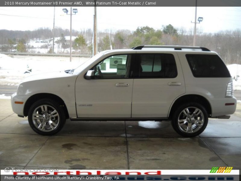 White Platinum Tri-Coat Metallic / Camel 2010 Mercury Mountaineer V8 Premier AWD