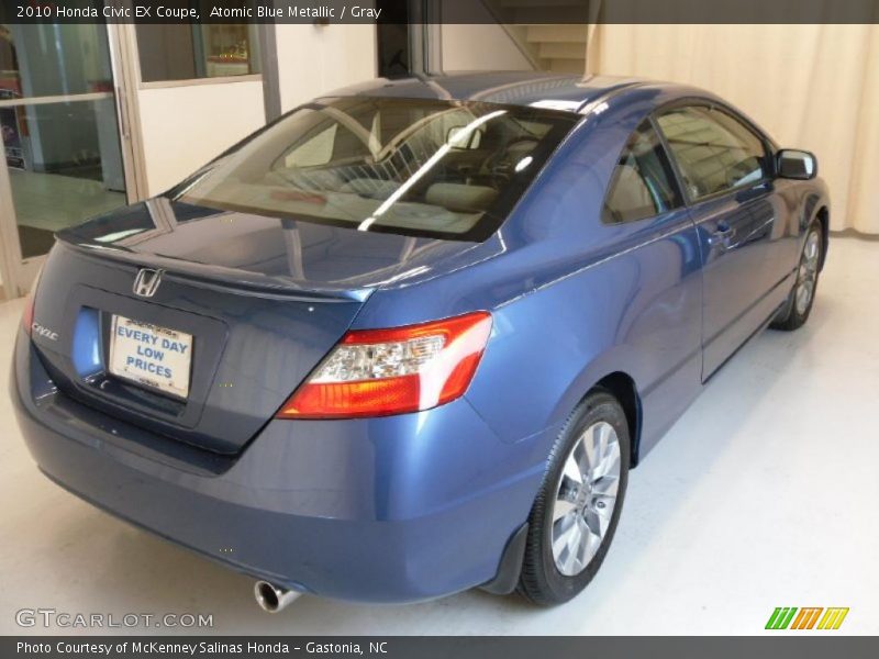 Atomic Blue Metallic / Gray 2010 Honda Civic EX Coupe