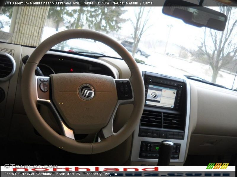 White Platinum Tri-Coat Metallic / Camel 2010 Mercury Mountaineer V8 Premier AWD