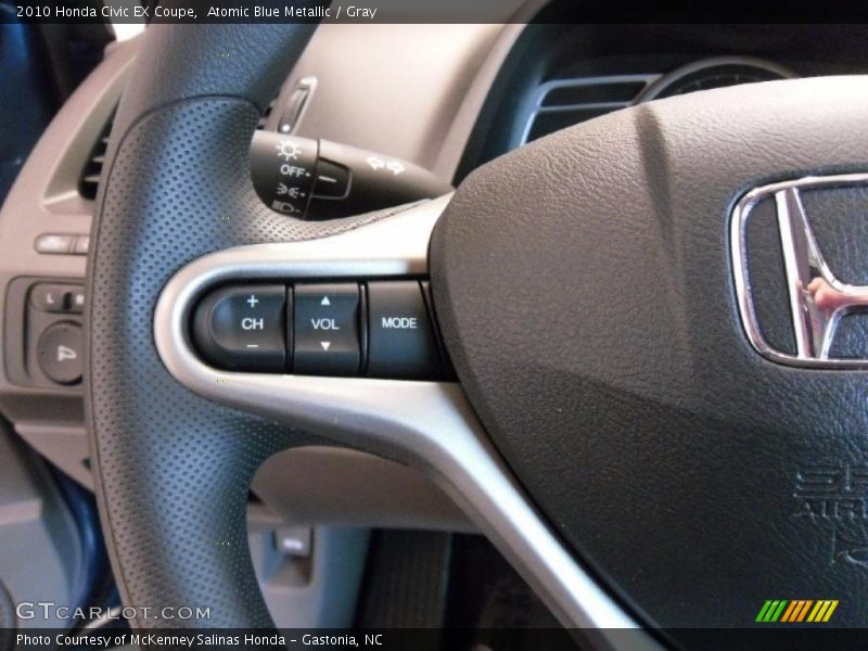 Atomic Blue Metallic / Gray 2010 Honda Civic EX Coupe