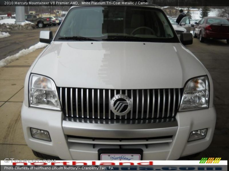 White Platinum Tri-Coat Metallic / Camel 2010 Mercury Mountaineer V8 Premier AWD