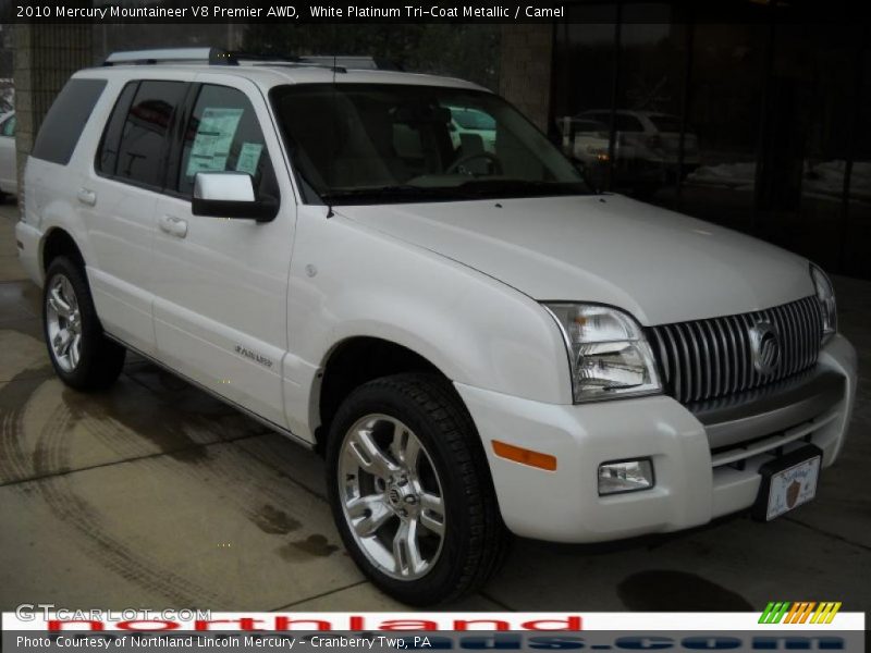 White Platinum Tri-Coat Metallic / Camel 2010 Mercury Mountaineer V8 Premier AWD