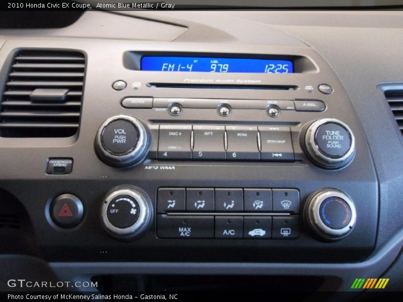 Atomic Blue Metallic / Gray 2010 Honda Civic EX Coupe