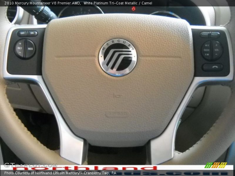 White Platinum Tri-Coat Metallic / Camel 2010 Mercury Mountaineer V8 Premier AWD