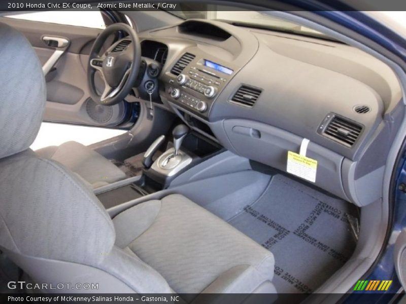 Atomic Blue Metallic / Gray 2010 Honda Civic EX Coupe