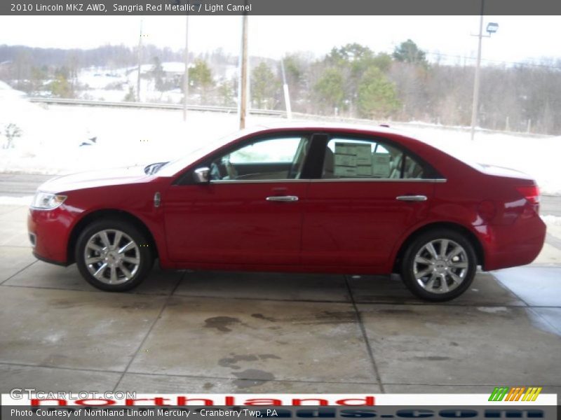 Sangria Red Metallic / Light Camel 2010 Lincoln MKZ AWD